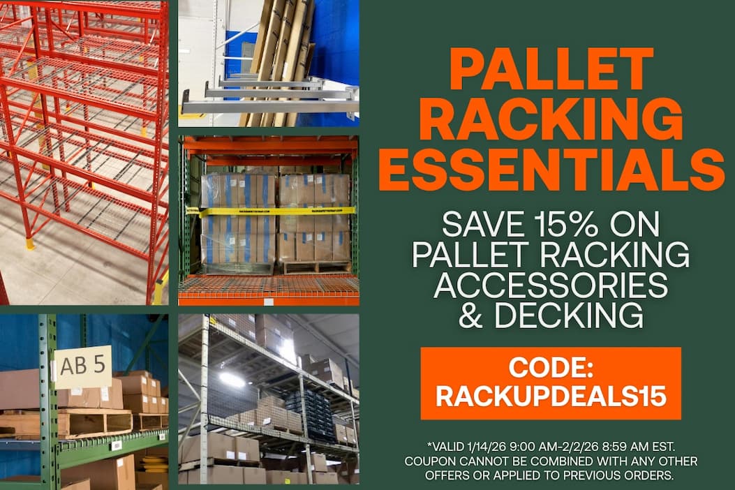 Pallet Racking Essentials - Save 15% on Pallet Racking Accessories and Decking - CODE: RACKUPDEALS15