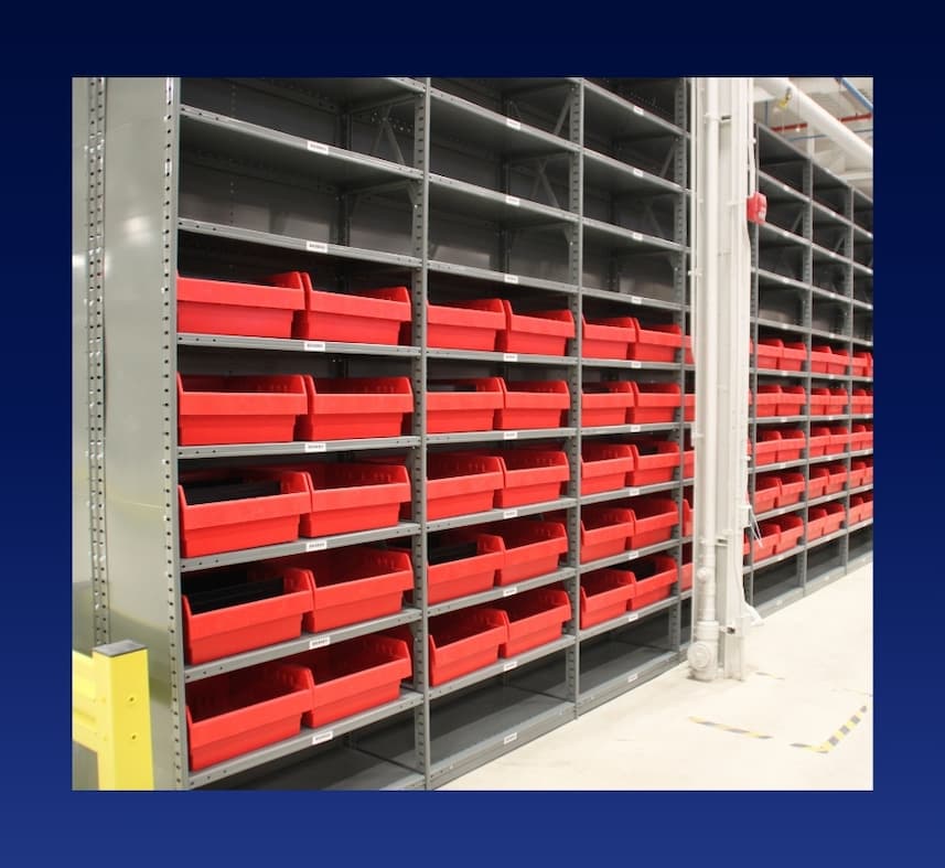 Storage Bins in Warehouse Space