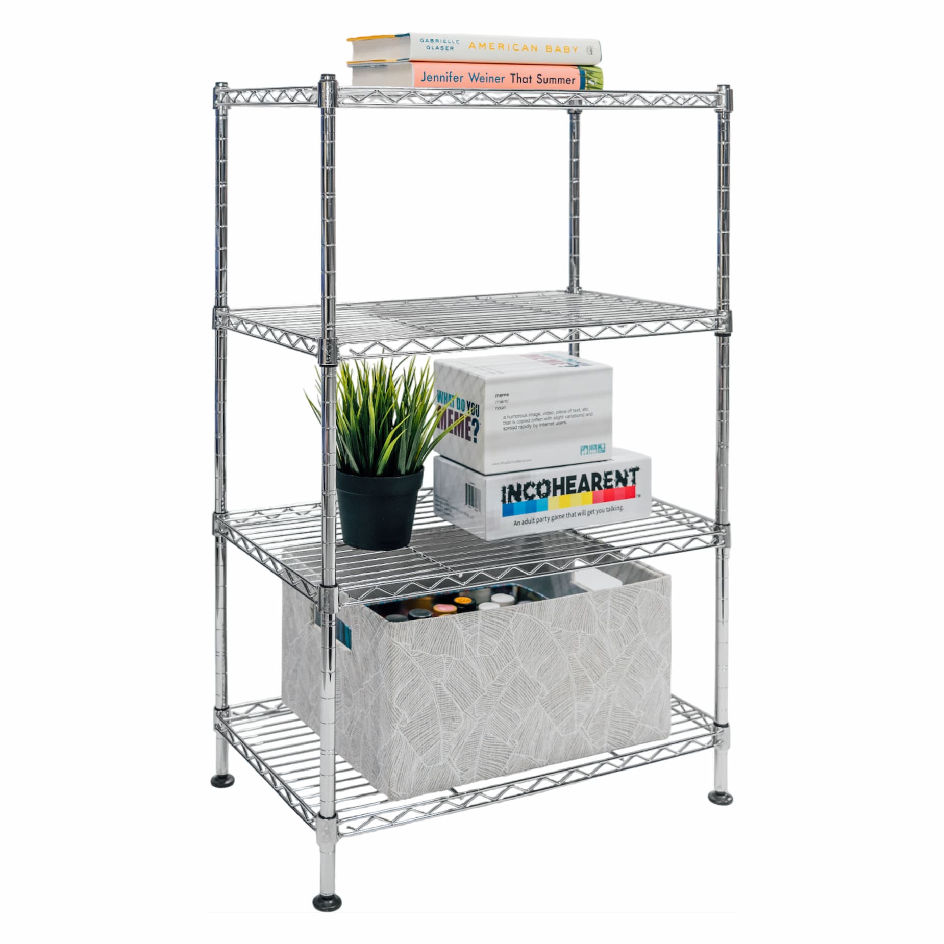 12"d x 20"w x 32"h 4-Tier Chrome Wire Shelving