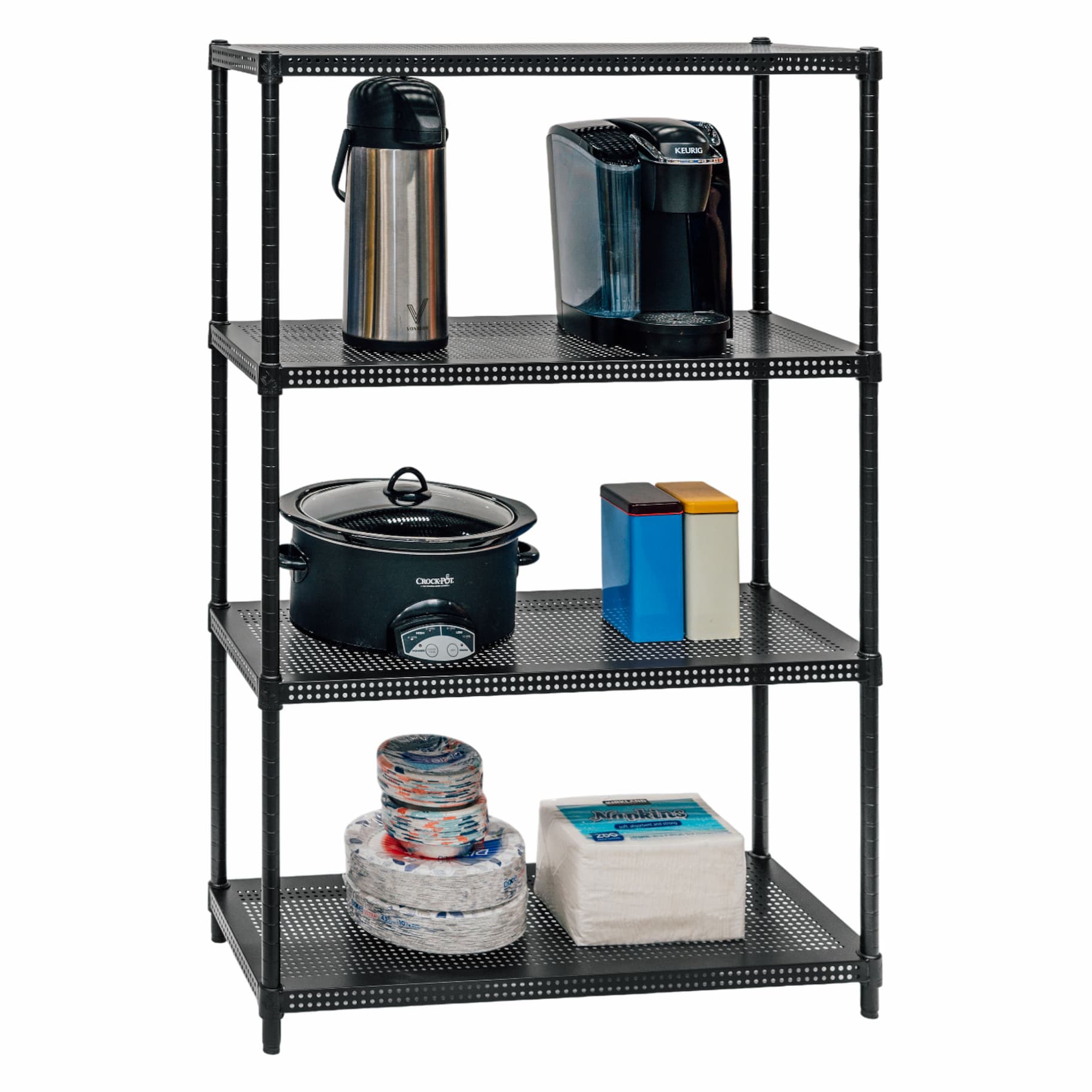 14"d x 36"w x 54"h 4-Tier Perforated Metal Shelving