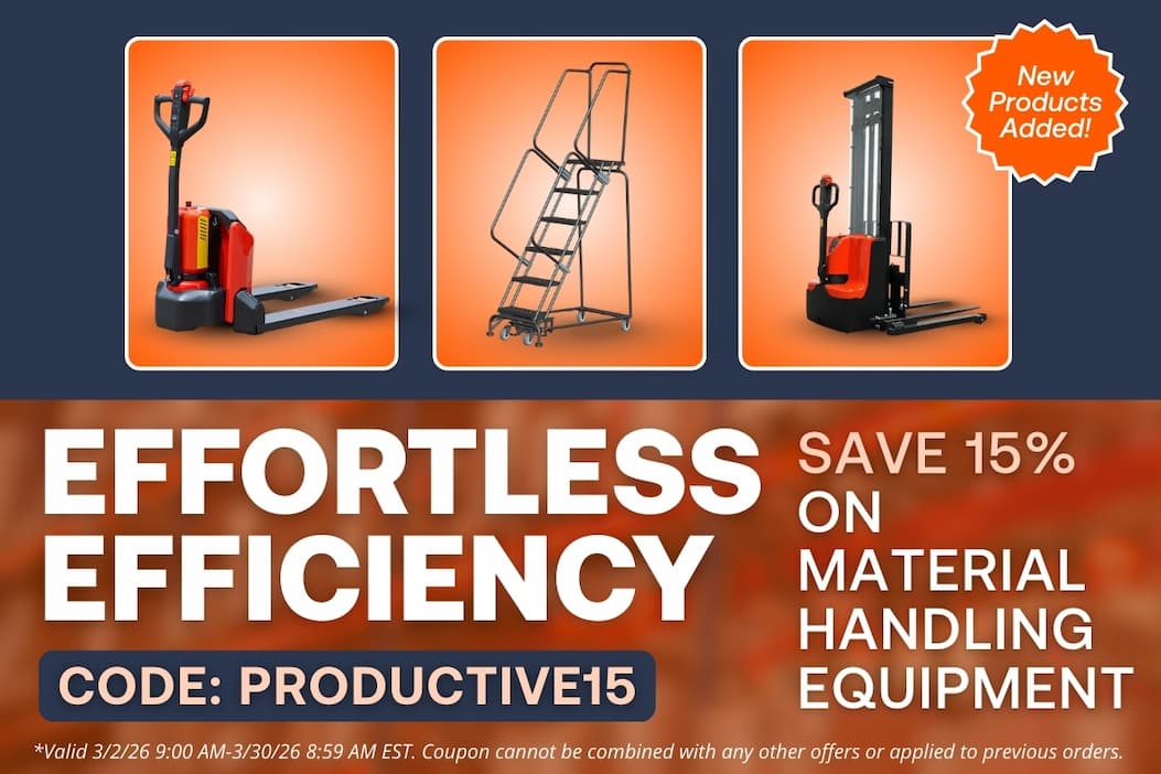 Effortless Efficiency - Save 15% on Material Handling Equipment - CODE: PRODUCTIVE15