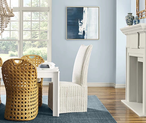 Dining room painted in Upward..