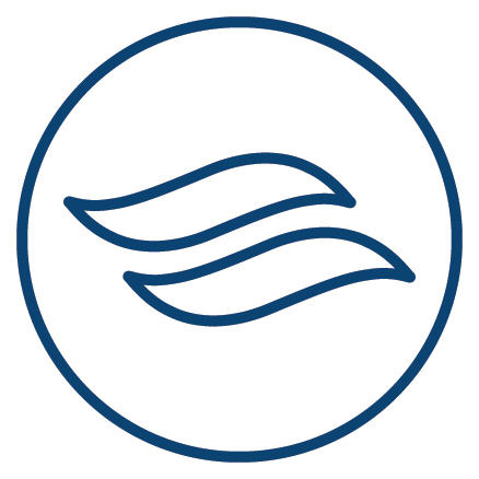 2 stacked wavy shapes icon.
