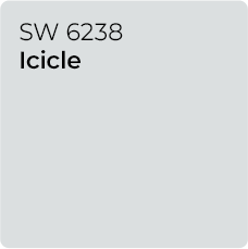 Paint chip of SW 6238 Icicle.