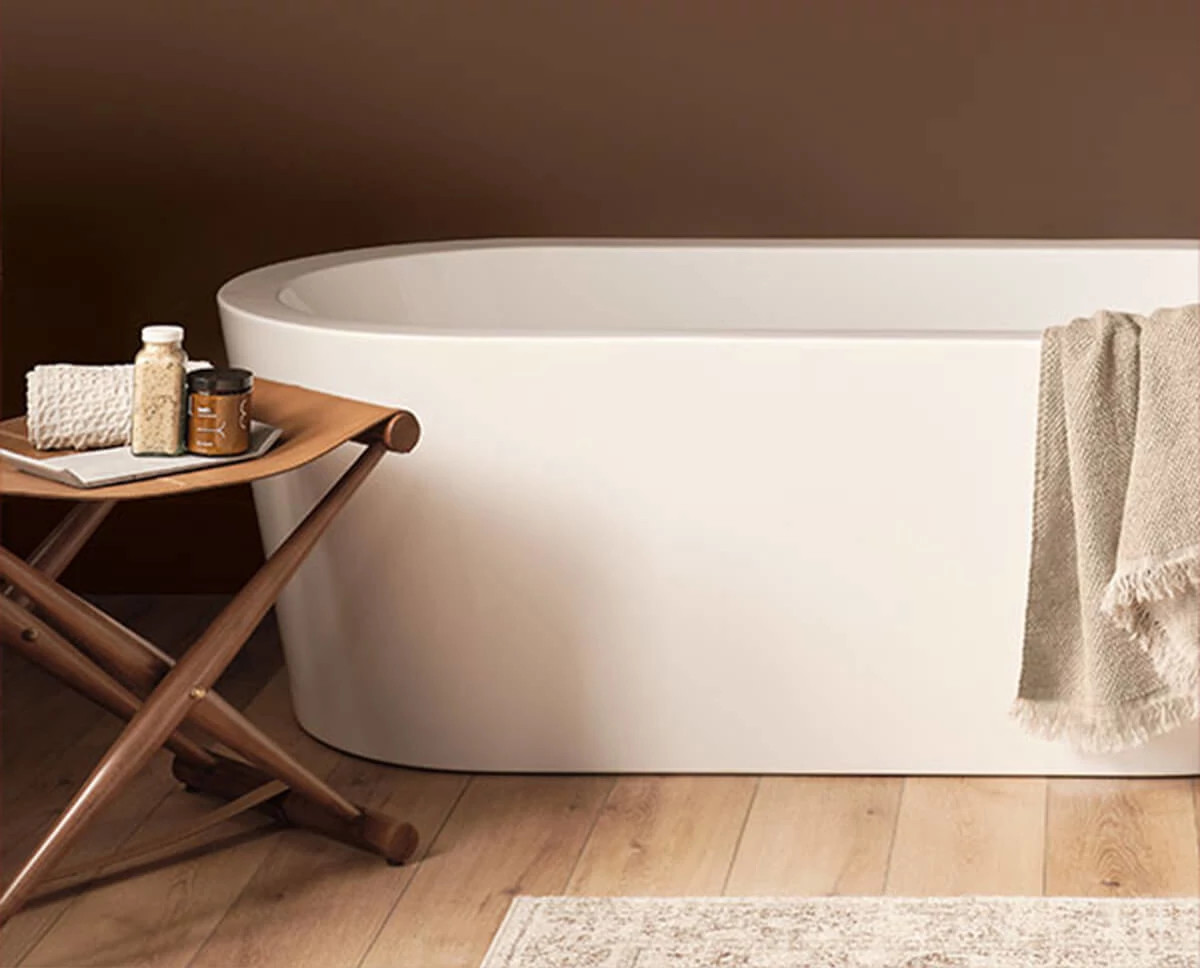 Spa inspired bathroom painted in Java.