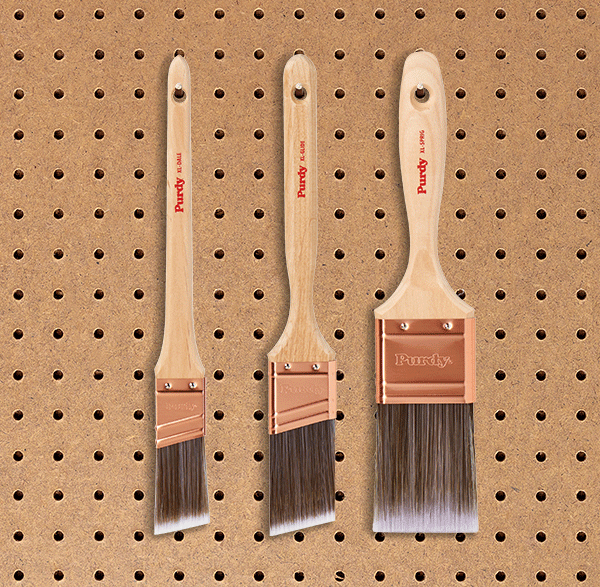 Animation of angled, square and chiseled brushes.