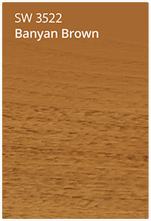 Stain swatch of Banyan Brown SW3522.