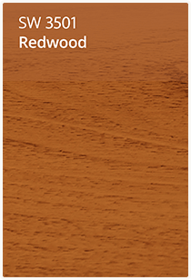 Stain swatch of Redwood SW3501.