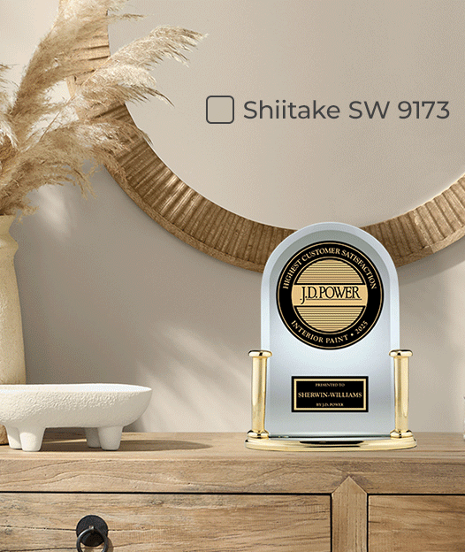 JD Power award. Rotation of interior paint in Shiitake SW9173 and exterior painted in Mount Etna SW7625.