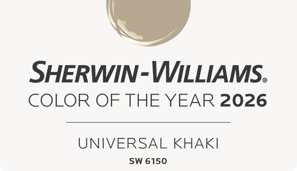 Sherwin Williams. Color of the Year 2026. Universal Khaki SW 6150.