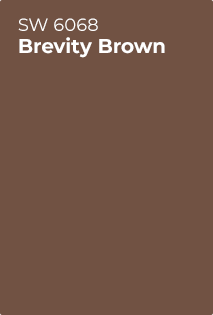 Paint chip of Brevity Brown.