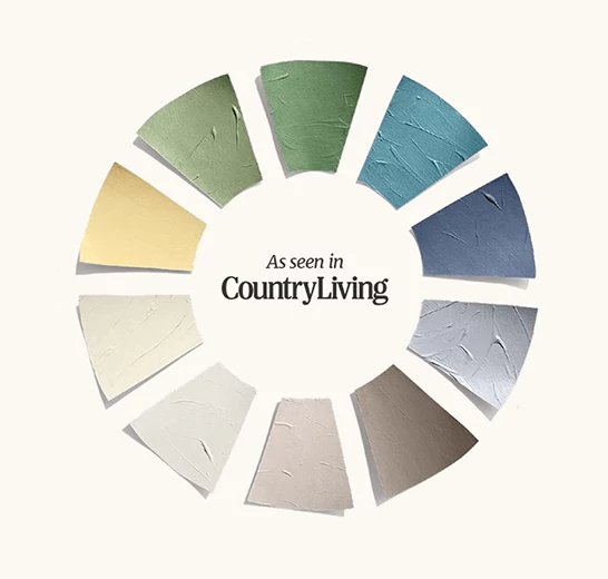 As seen in Country Living palette swatches in a circle.