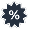 Icon of a percent sign.