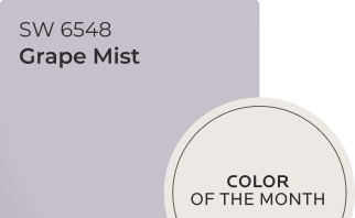 Grape Mist SW 6548 color chip. Color of the Month.