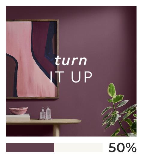 Turn it up. Hallway painted in berry.