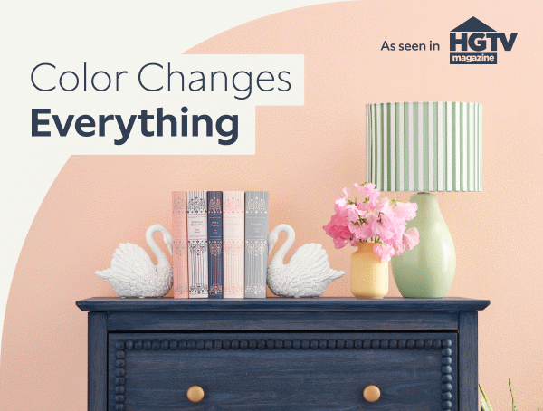 Color Changes Everything. As seen on HGTV. Rotation of a dresser painted in different colors. Blue, Red & Green.
