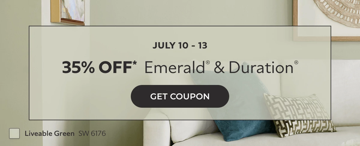 July 10-13. 35% off* Emerald® & Duration®. Click to Get Coupon.