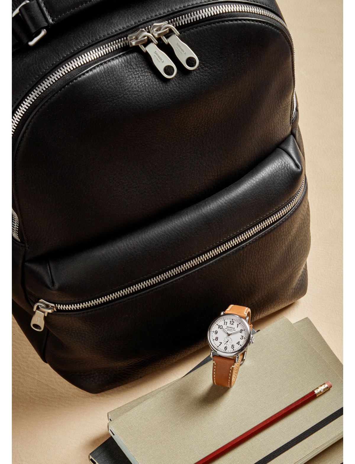 BLACK LEATHER BACKPACK