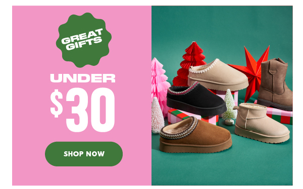 GREAT GIFTS UNDER $30 SHOP NOW
