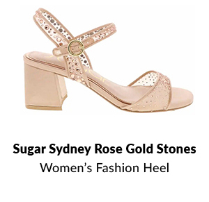 Sugar Sydney Rose Gold Stones Women's Fashion Heel