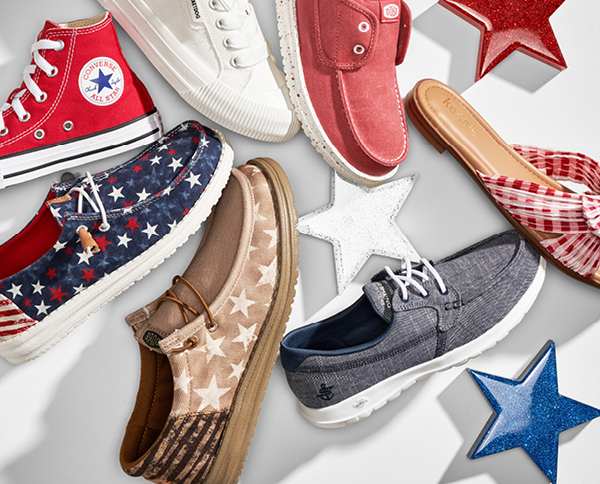 Shop patriotic shoe styles online now!