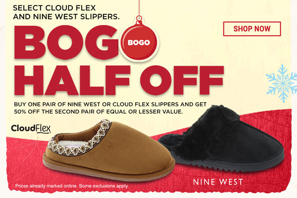 BOGO Half Off Slipper Sale