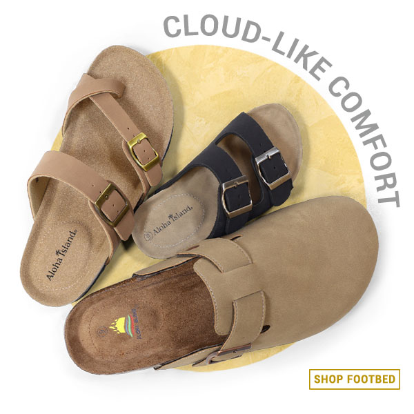 Cloud-Like Comfort. Shop Footbed Sandals.
