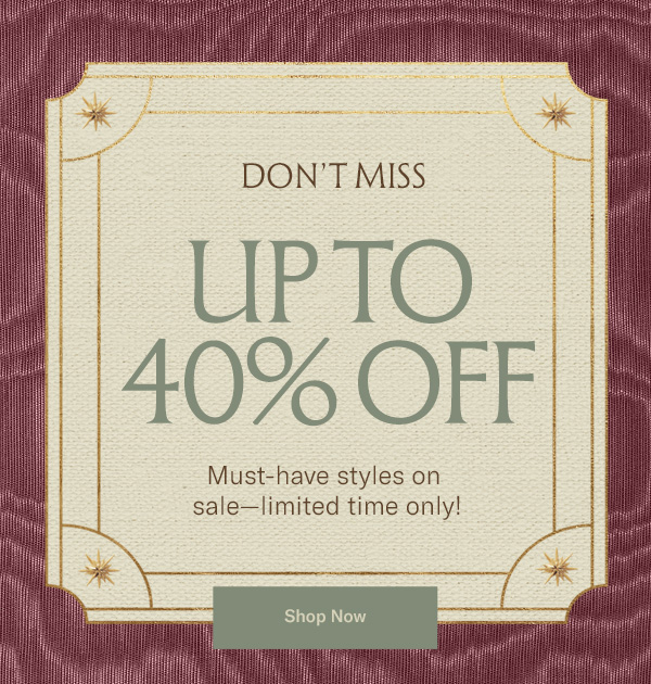 Up to 40% Off