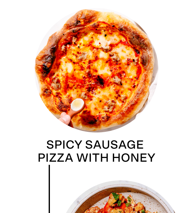 Spicy Sausage Pizza with Honey