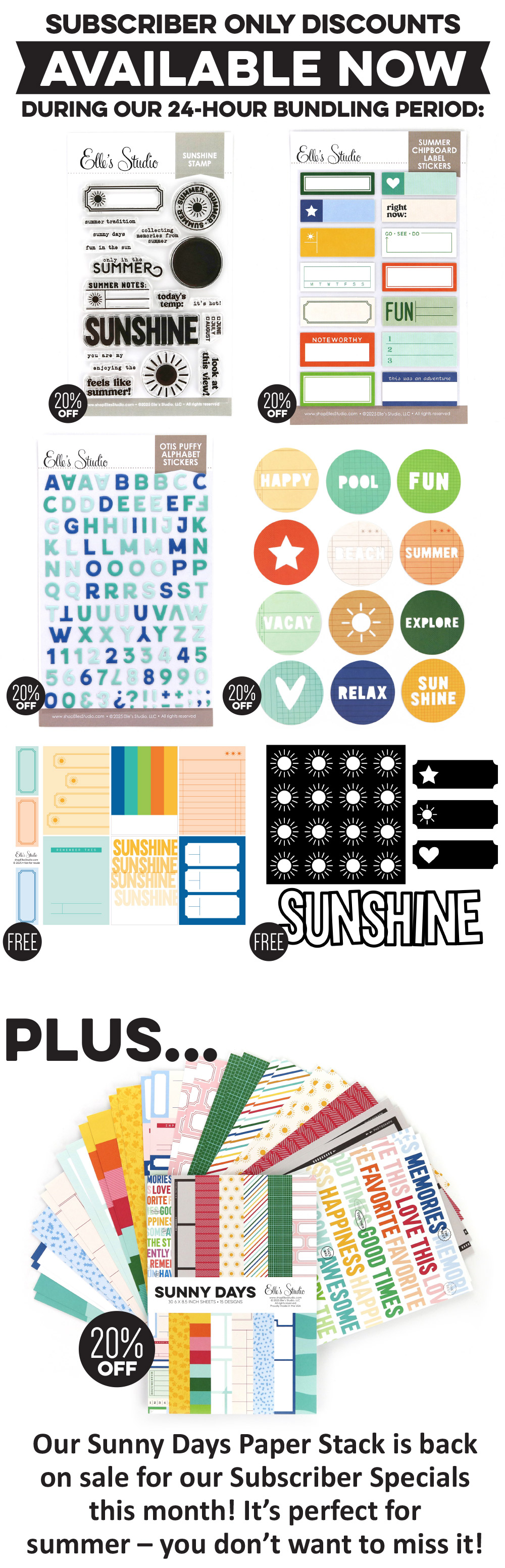 Subscriber only sale items this month!
