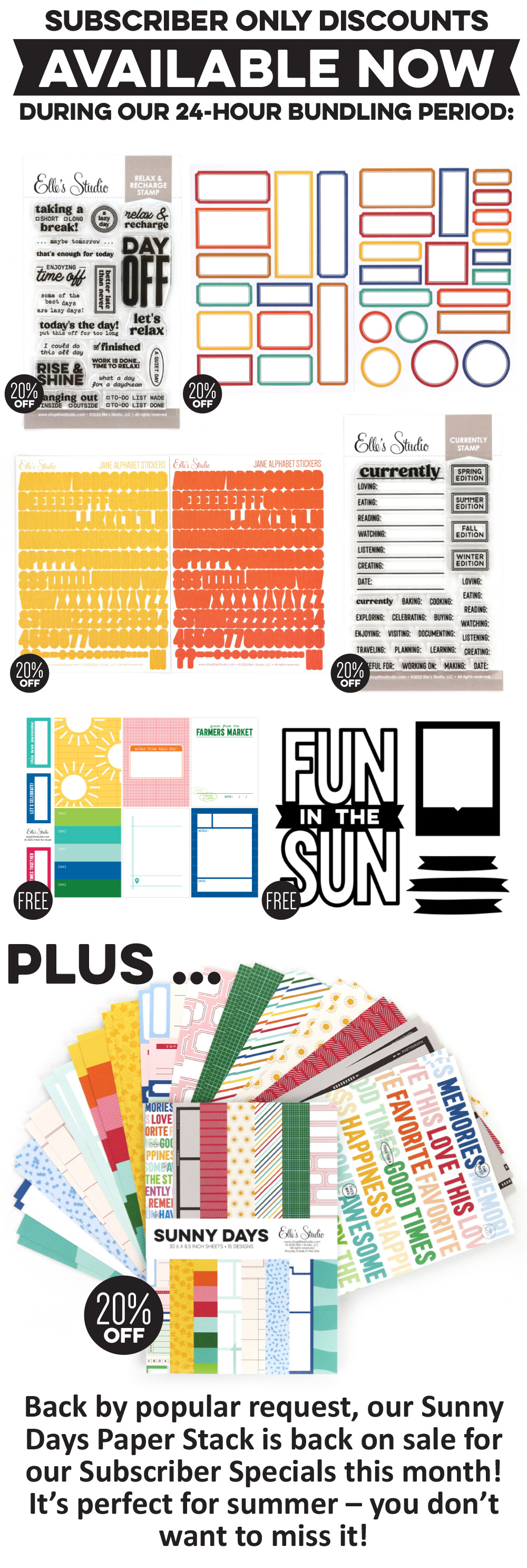 Subscriber only sale items this month!