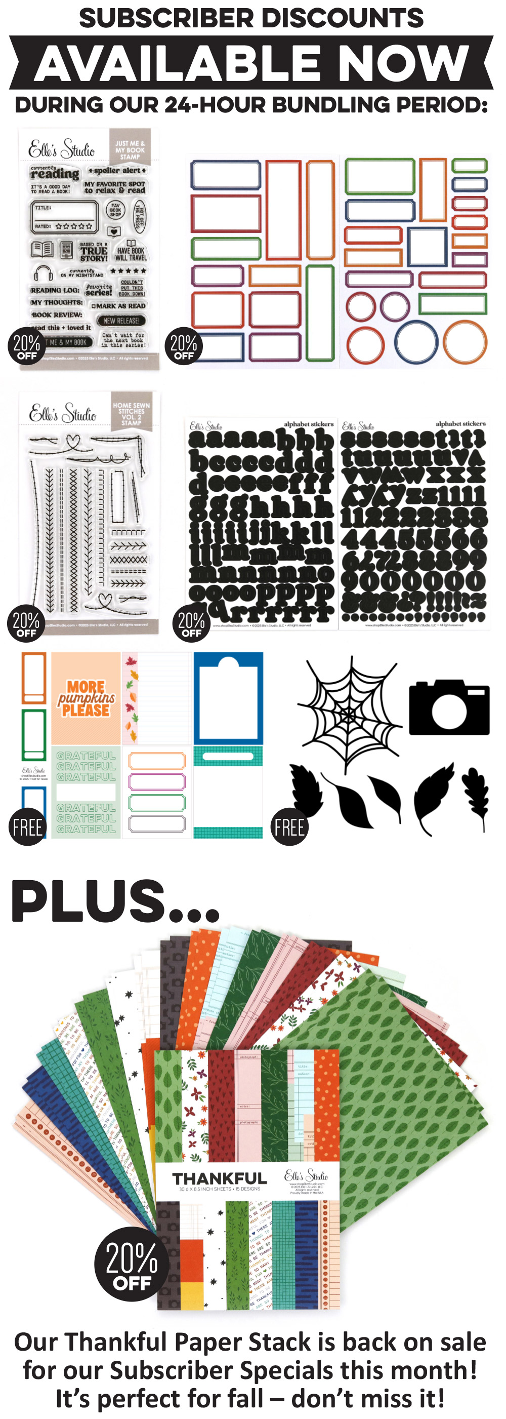 Subscriber only sale items this month!