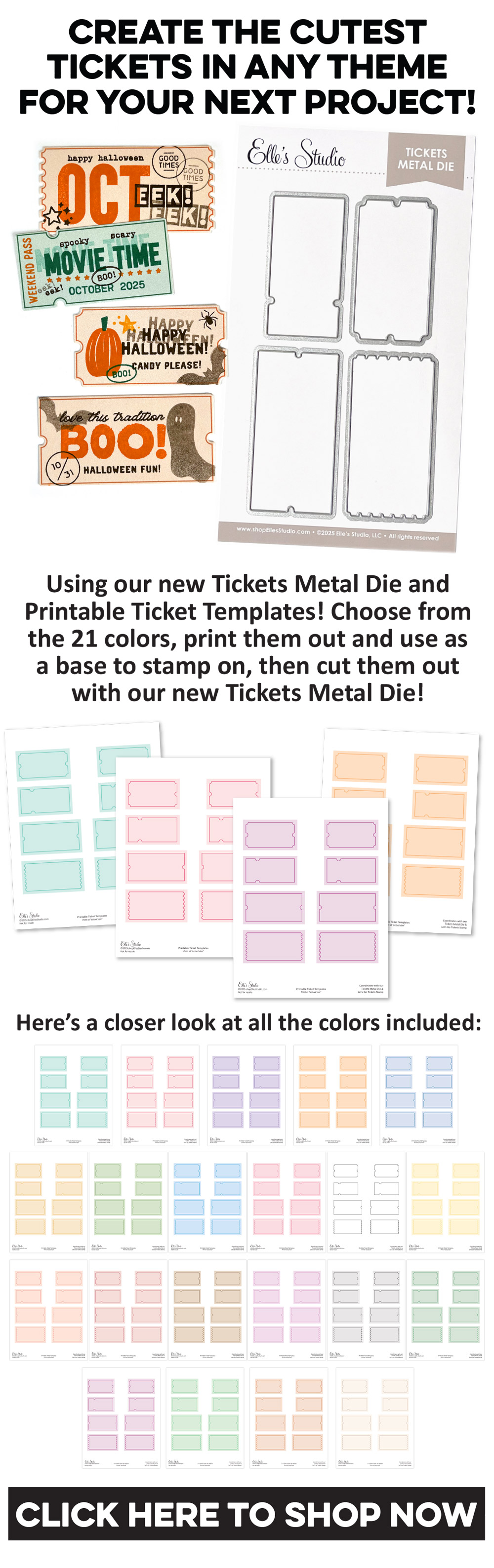 Create the cutest tickets in any theme!