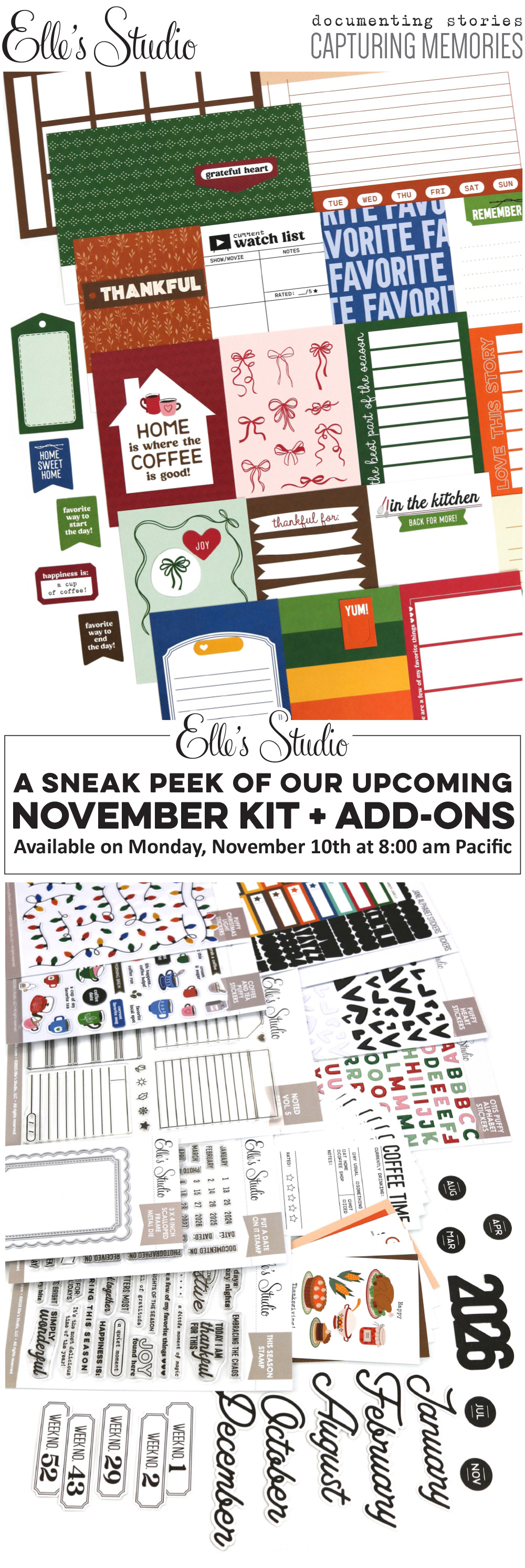 Here's a peek of our November Kit and add-ons!