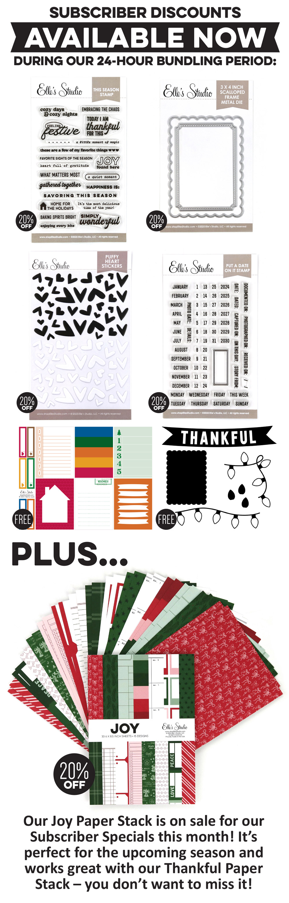 Subscriber only sale items this month!
