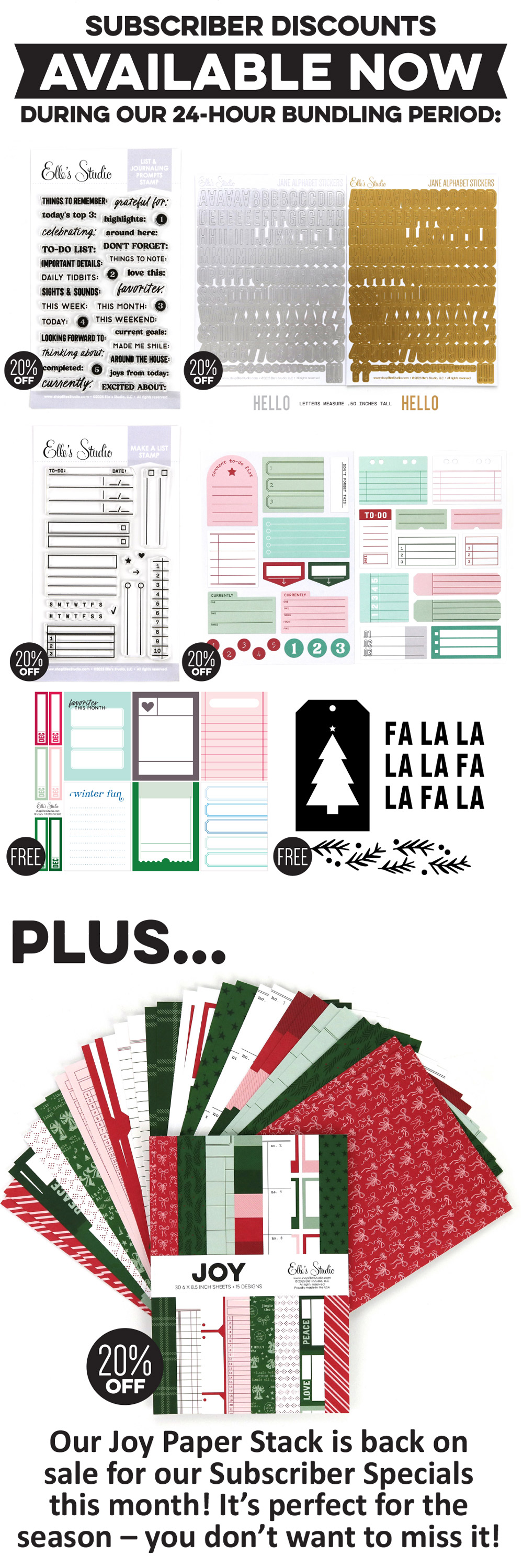 Subscriber only sale items this month!