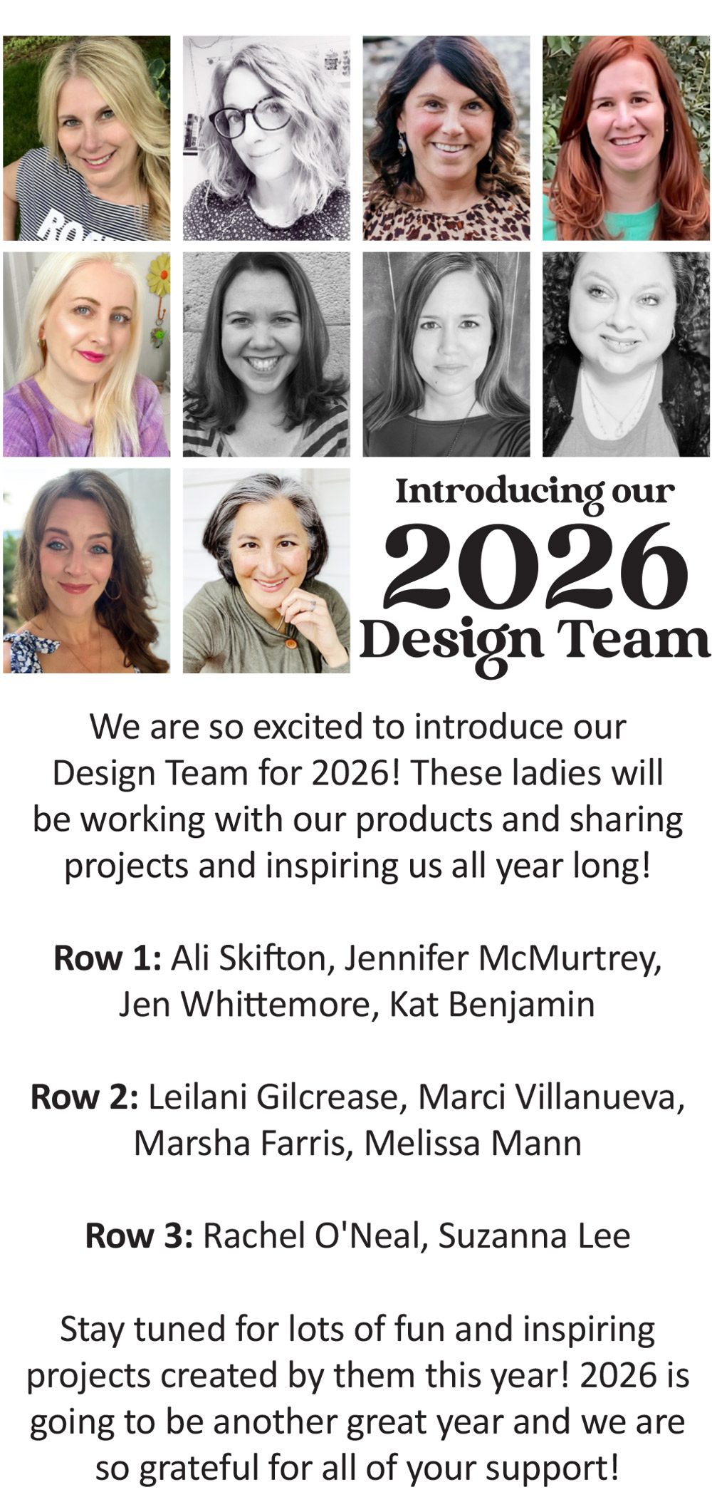 Introducing our 2026 Design Team!