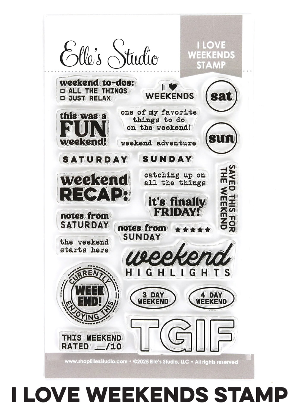 I Love Weekends Stamp