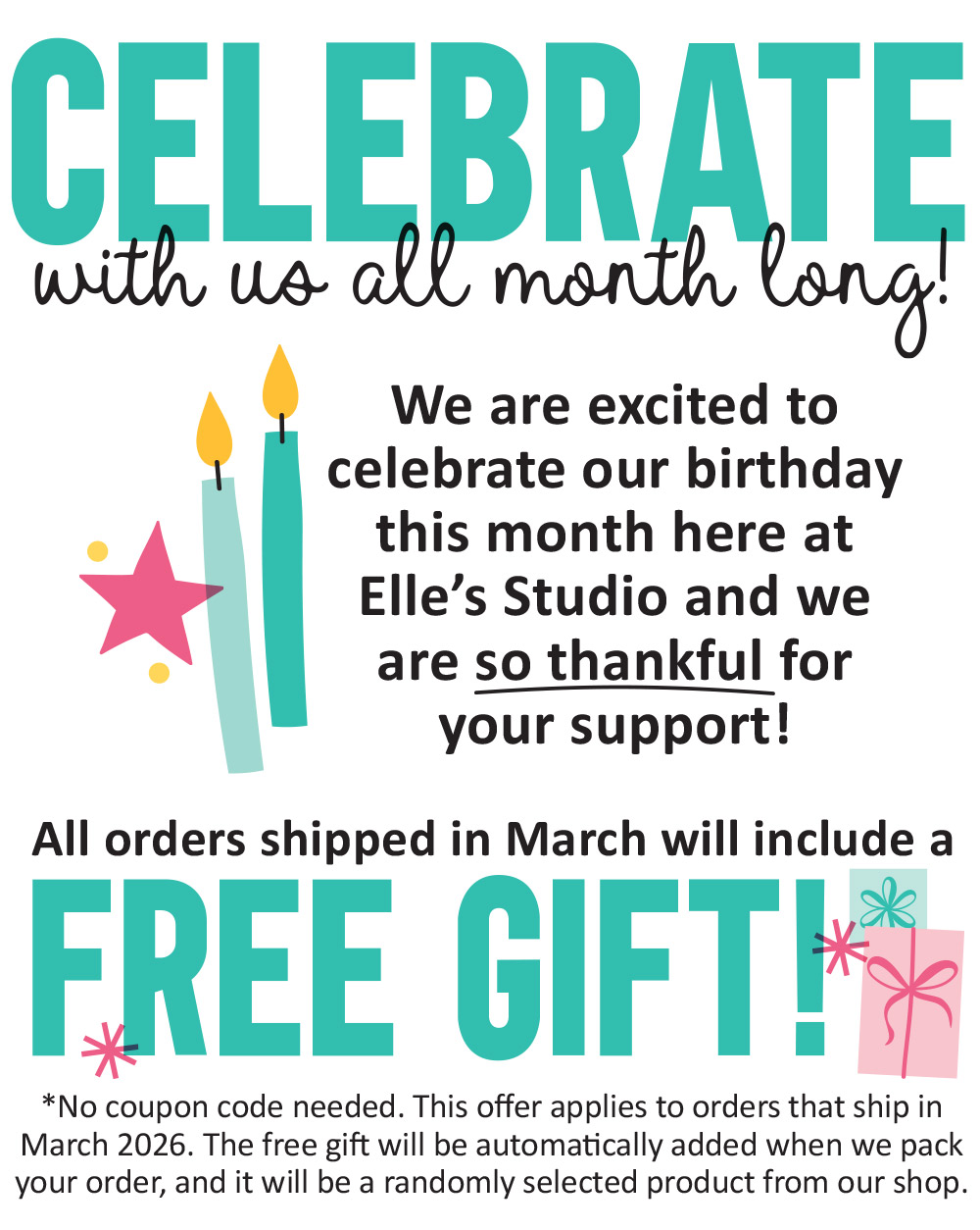 All shipped orders in March will receive a FREE GIFT!