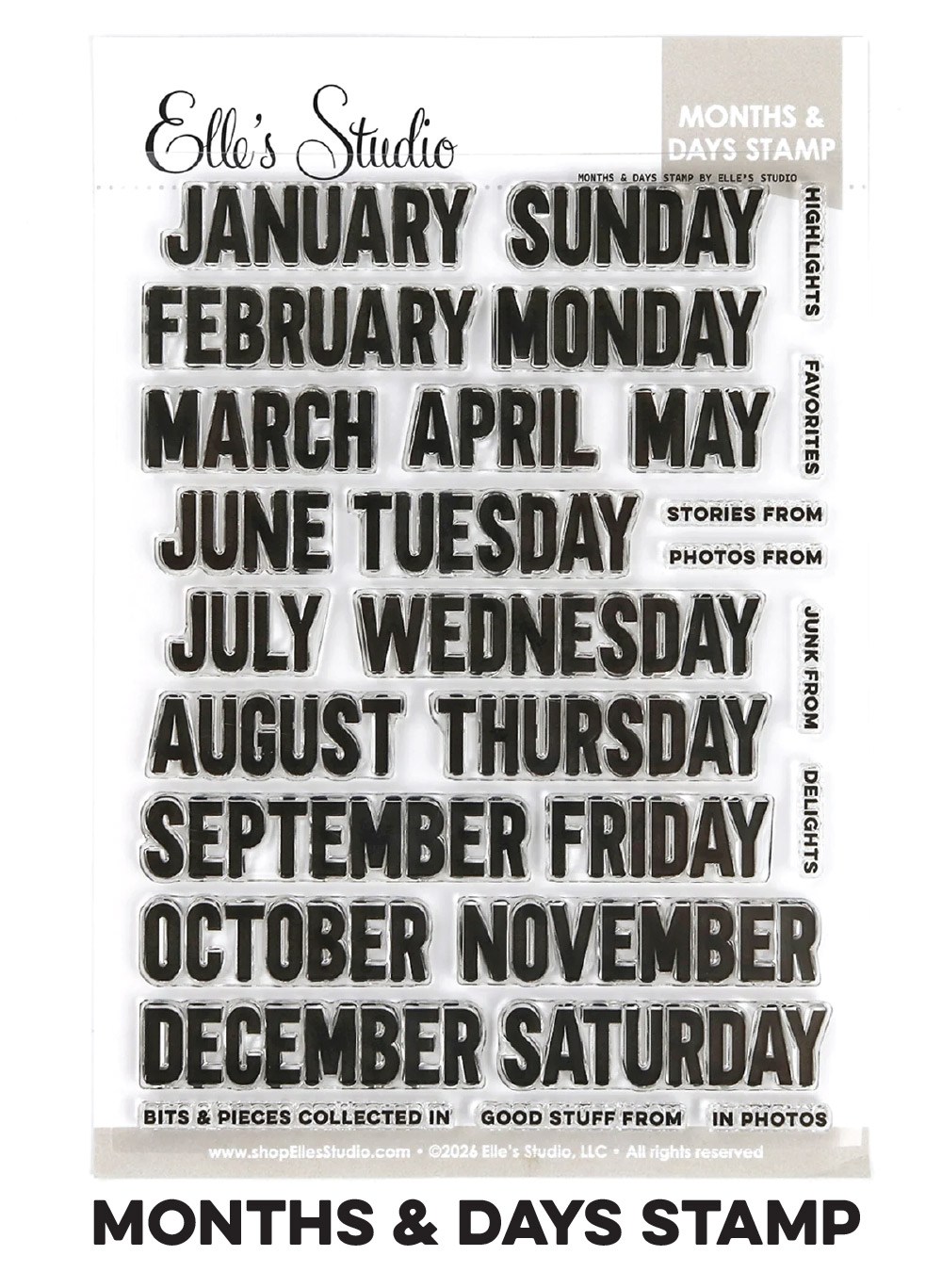 Restocked: Months & Days Stamp
