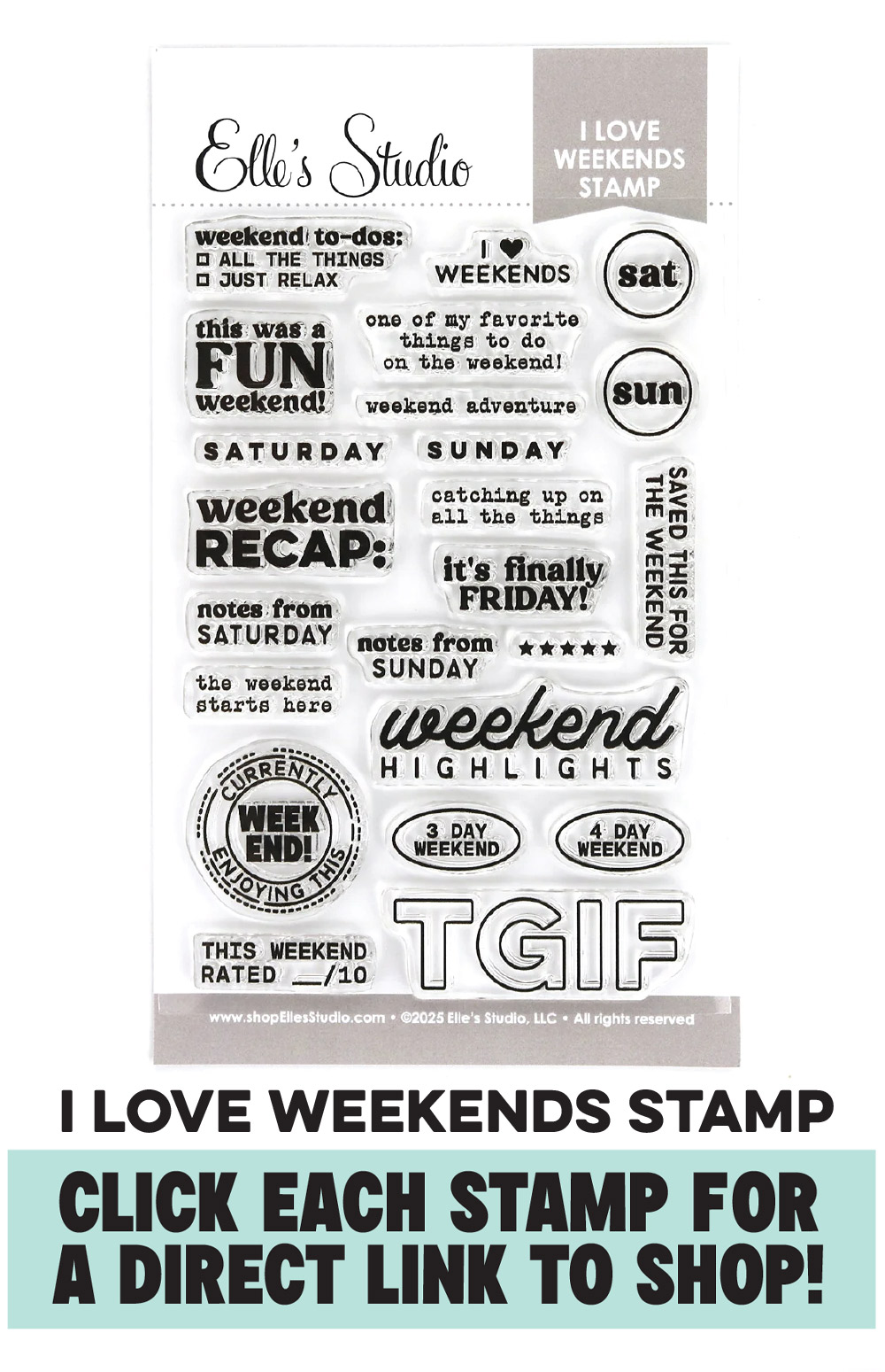 Restocked: I Love Weekends Stamp