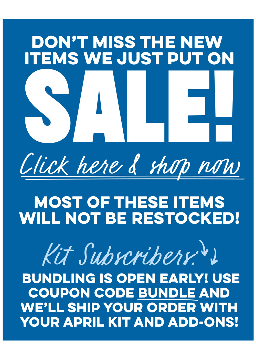 New products just added to our SALE section!