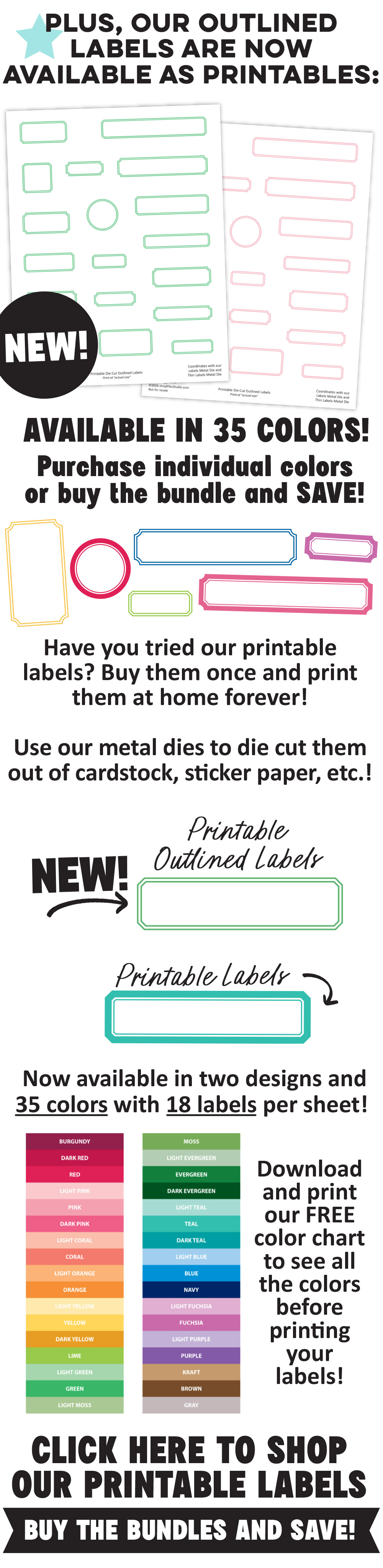 Plus, our Outlined Labels are now available as printables!