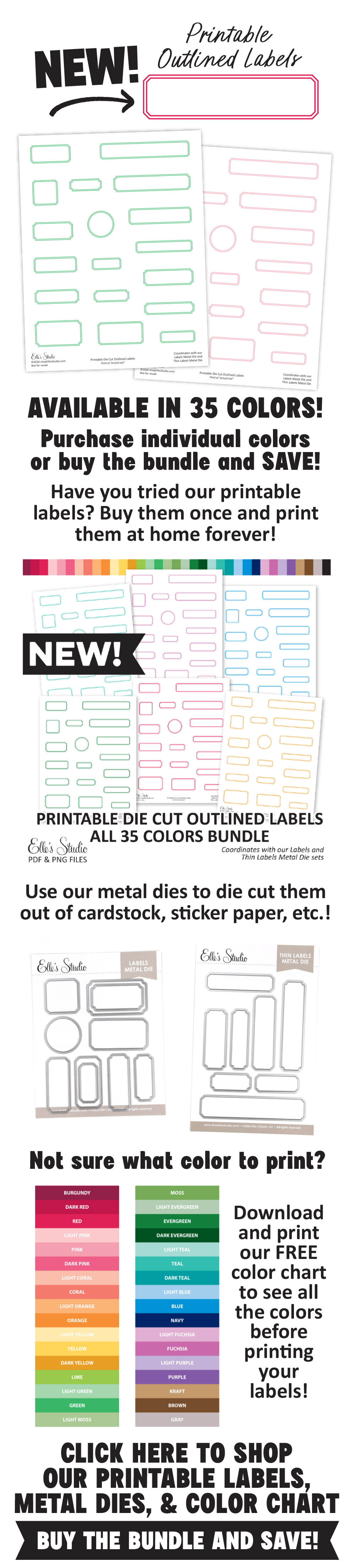 NEW Printable Outlined Labels are here!