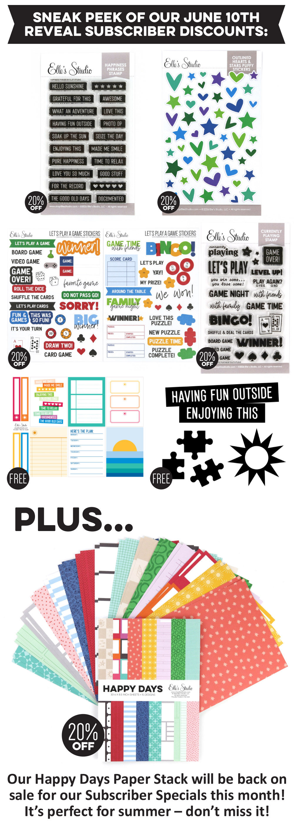 Here's a sneak peek of our subscriber discounts!