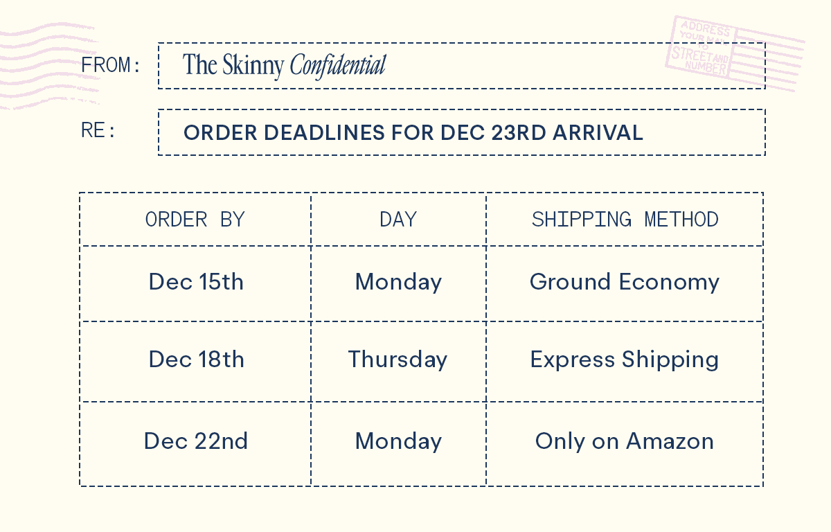 holiday shipping cutoff