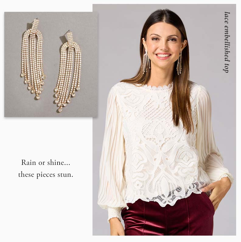 Shop lace embellished top