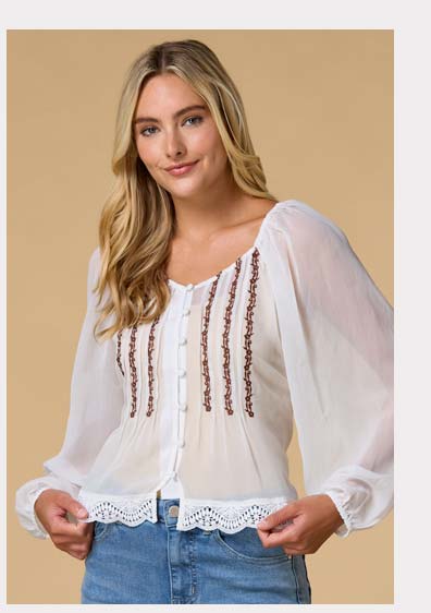 Shop Little Darlin' Sheer Top