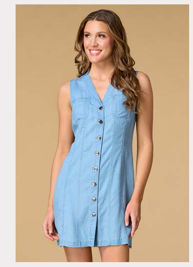 Shop Day Shift Chambray Dress