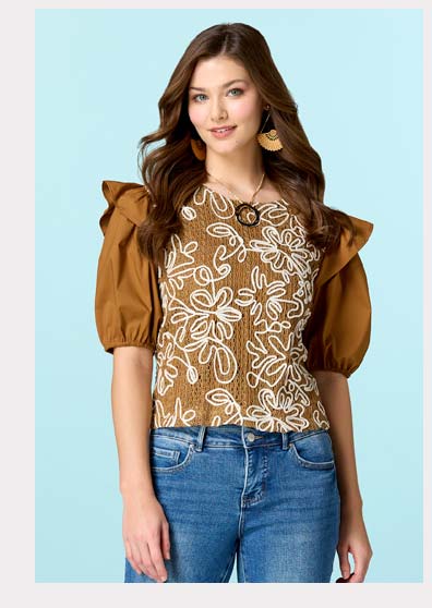 Shop Drawing Flowers Soutache Top